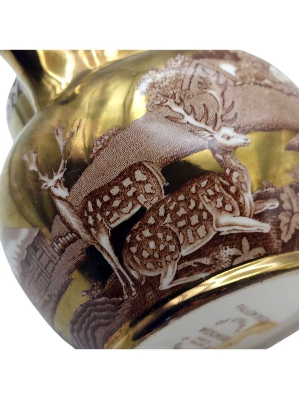 Wedgwood Copper Luster Creamer Fallow Deer Etruria & Barlaston England Vintage - Picture 9 of 9